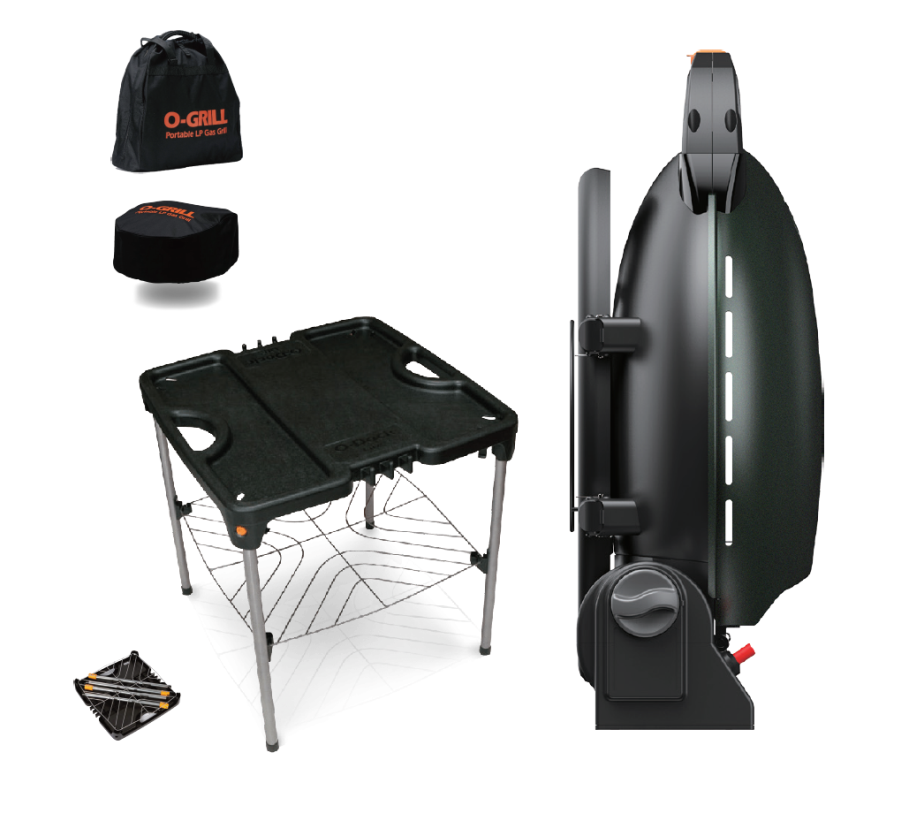 גריל גז נייד ירוק  600 O-GRILL כולל שולחן תיק נשיאה וכיסוי