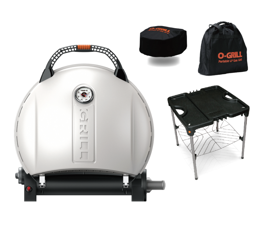 גריל גז נייד קרם  900T O-GRILL כולל שולחן תיק נשיאה וכיסוי